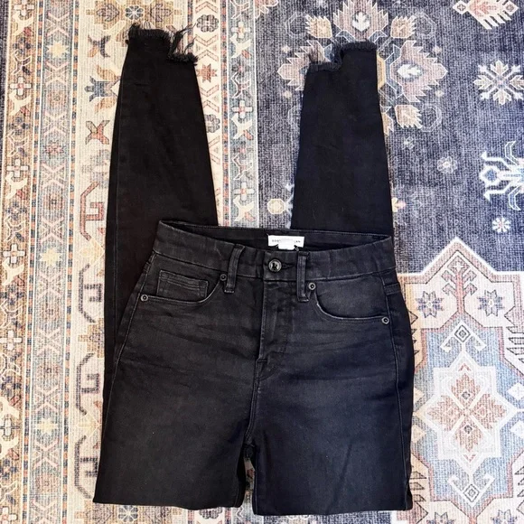 Good American Good Legs Skinny Raw Hem Denim Jeans Women’s Size 0/25 - Picture 6 of 15